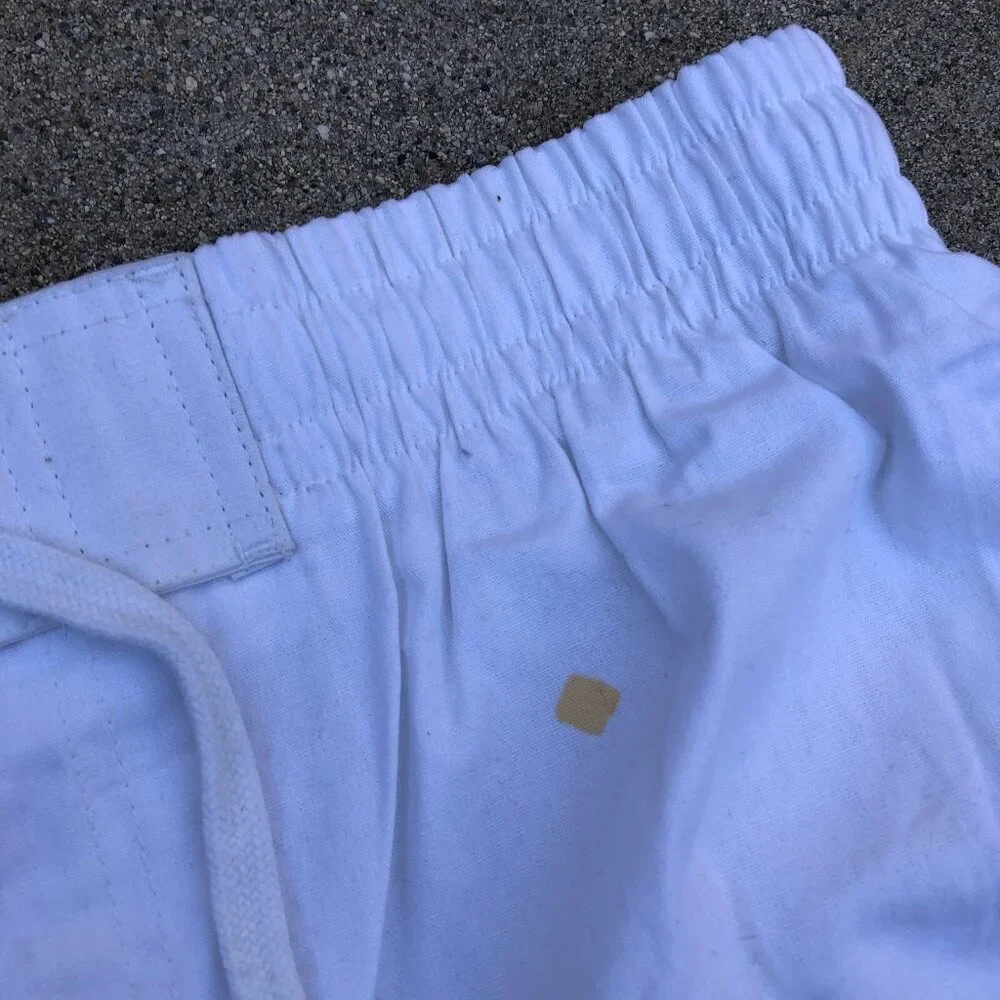 Vintage Y2K HANG TEN Shorts LARGE Men's Long White Black Elastic Waist​